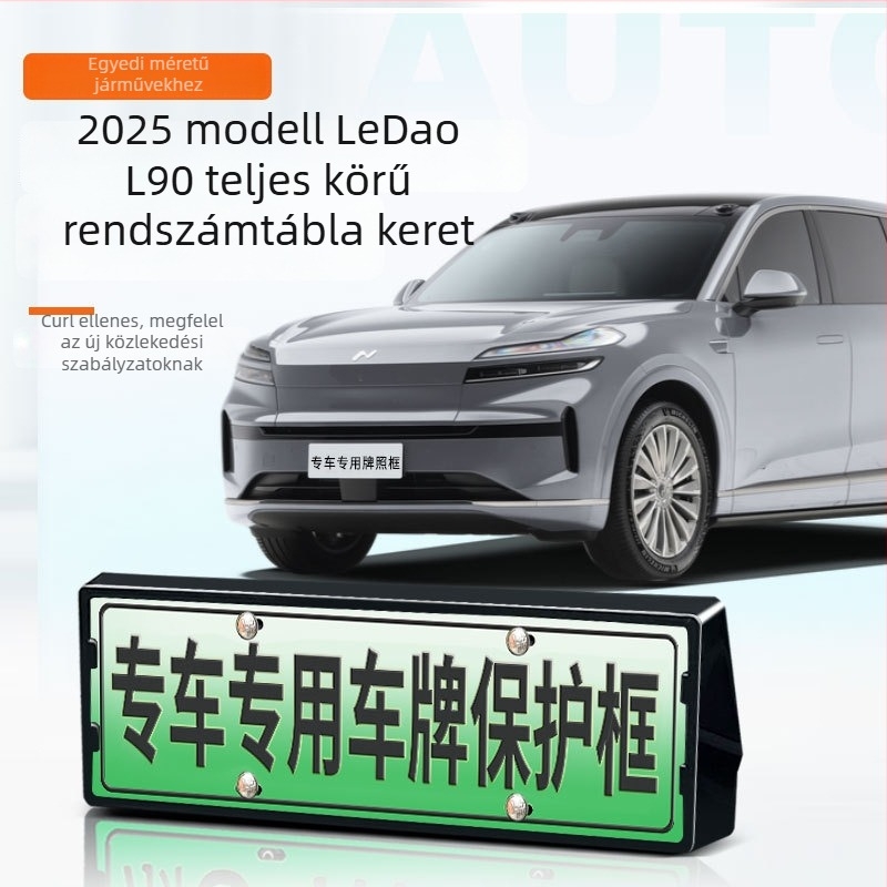 Műanyag rendszámkeret teljes éllel, kompatibilis a 2025-ös L90-hez