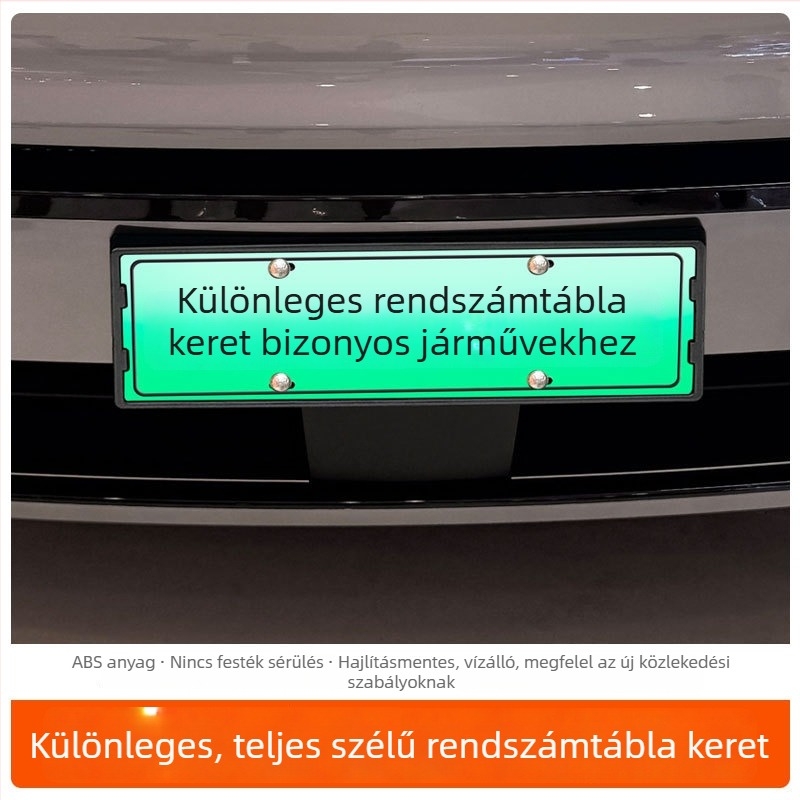 Műanyag rendszámkeret teljes éllel, kompatibilis a 2025-ös L90-hez