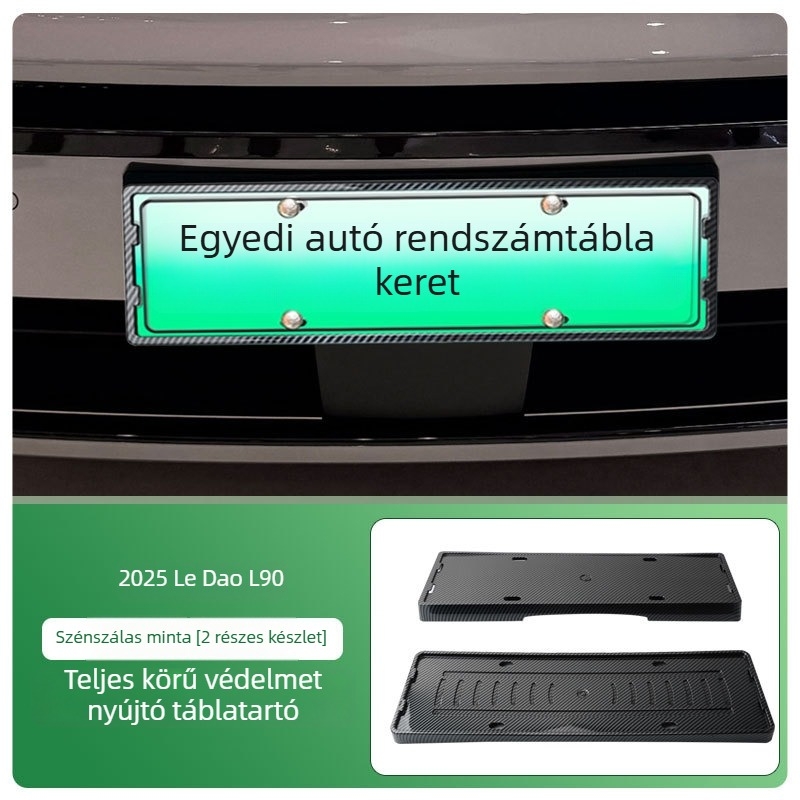 Műanyag rendszámkeret teljes éllel, kompatibilis a 2025-ös L90-hez