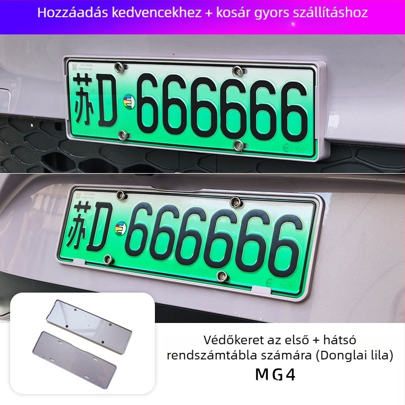 MG4 rendszámtábla keret teljes körű burkolattal – műanyag, MG4-hez tervezve, eredeti gyári illesztés