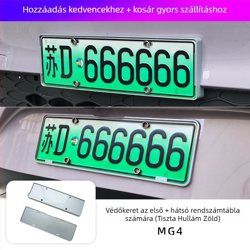 MG4 rendszámtábla keret teljes körű burkolattal – műanyag, MG4-hez tervezve, eredeti gyári illesztés