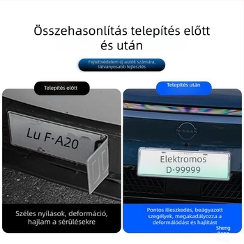 Rendszámtábla keret - élvédő, műanyag-acél anyagú, univerzális modell