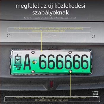 Rendszámtábla keret - élvédő, műanyag-acél anyagú, univerzális modell