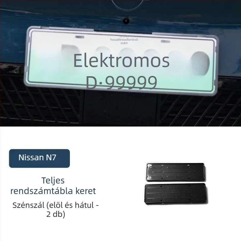 Rendszámtábla keret - élvédő, műanyag-acél anyagú, univerzális modell