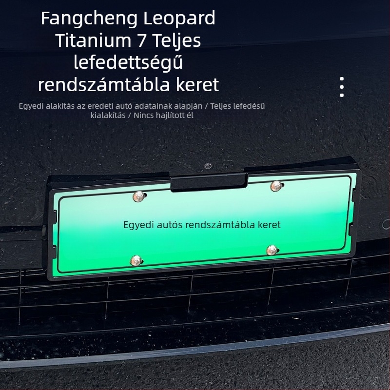Equation Leopard Titanium 7-hez tartozó rendszámtábla keret – műanyag, kompatibil új közlekedési szabályokkal, rendszámtábla védőkeret