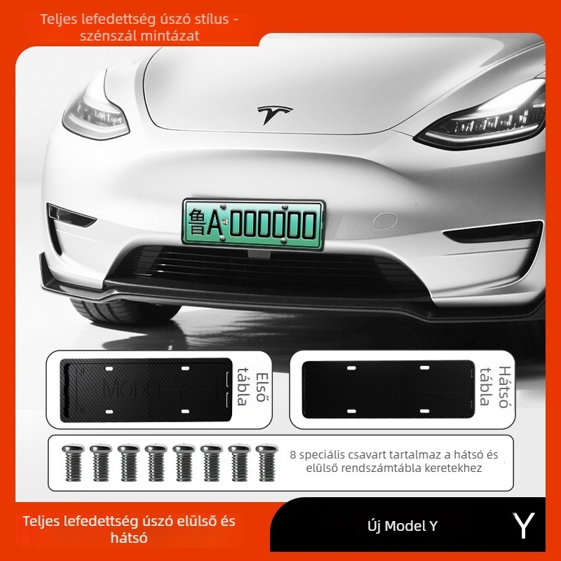 Tesla Model Y/3 (Megújított verzió) számára tervezett rendszám keret – Műanyag, Részszám 00004, Márka Morning Star