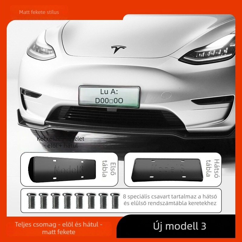 Tesla Model Y/3 (Megújított verzió) számára tervezett rendszám keret – Műanyag, Részszám 00004, Márka Morning Star