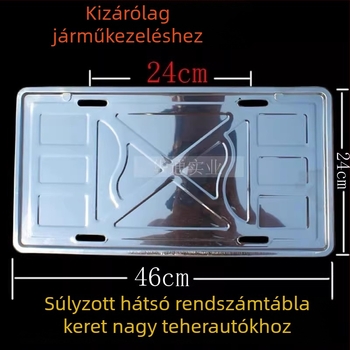 Kamionok hátsó rendszámtáblatartó rozsdamentes acélból, modell LC-X
