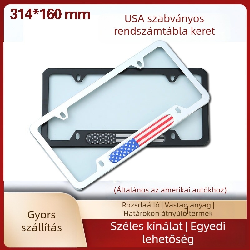 Rendszámkeret | Alumínium ötvözet | Modell 0324 | Típus: USA szabvány címke logó | Alkatrész szám: 265 | Alkalmas modellok: USA előírások