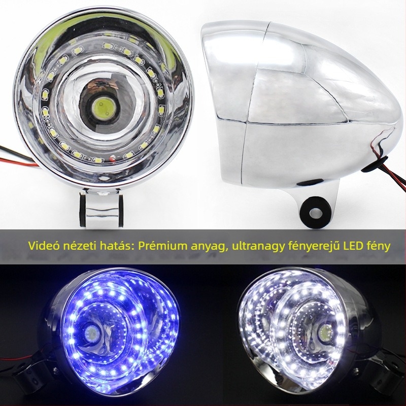 Motorkerékpár LED ködlámpa – univerzális cruiser és terepen használható, segédfényszóró