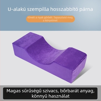 U-alakú memóriahabos nyakpárna kristályos bársony huzattal, modern minimalist design, felnőtteknek, alkalmas oldalfekvéshez