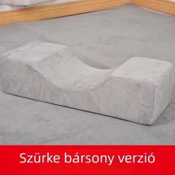 U-alakú memóriahabos nyakpárna kristályos bársony huzattal, modern minimalist design, felnőtteknek, alkalmas oldalfekvéshez