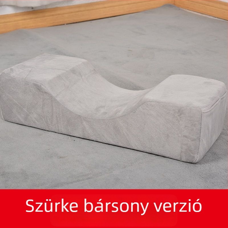 U-alakú memóriahabos nyakpárna kristályos bársony huzattal, modern minimalist design, felnőtteknek, alkalmas oldalfekvéshez