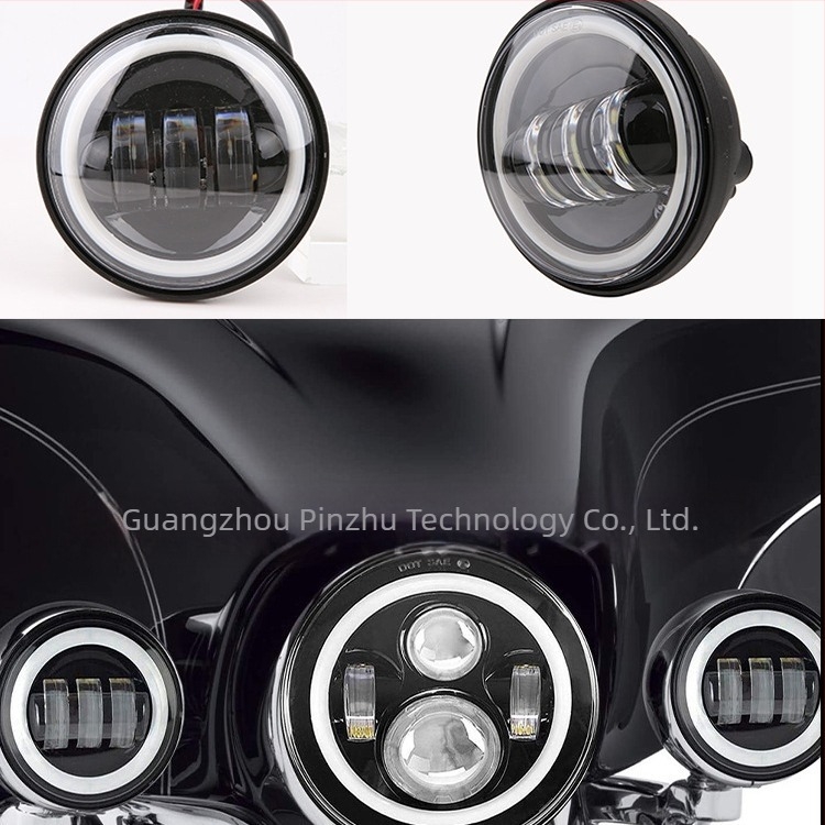 Harley-Davidson ködlámpa, alumínium ház, PC lencse, 12V, 30W, IP67, élettartam 30000 h