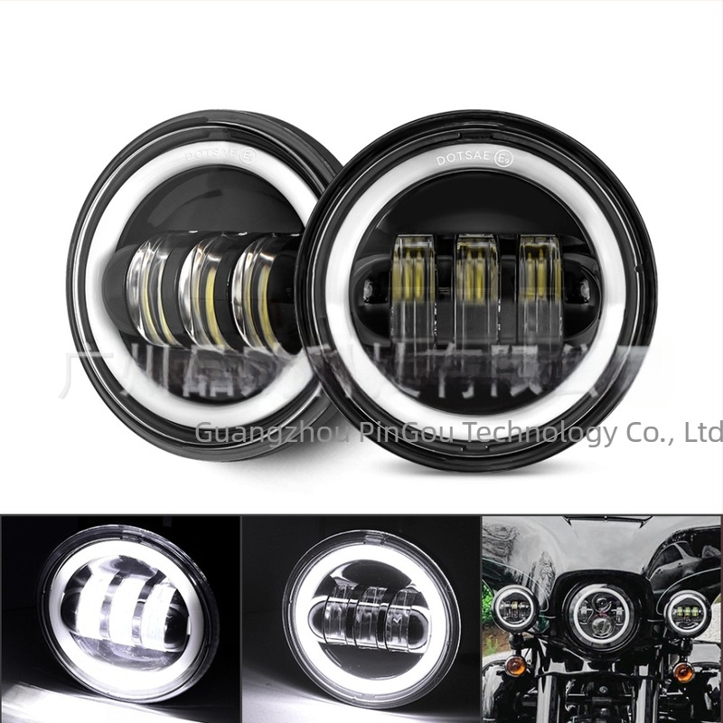 Harley-Davidson ködlámpa, alumínium ház, PC lencse, 12V, 30W, IP67, élettartam 30000 h