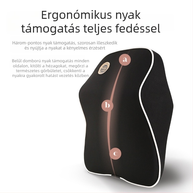 Memóriahabos autófejtámla nyak- és deréktámasz; bambuszszén memória gyapot belső töltet; külső anyag poliészter; testreszabható