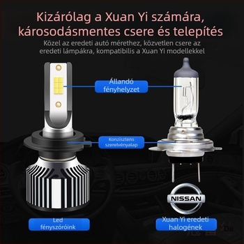 LED fényszóróizzó Nissan Sylphyhez – magas és alacsony fény, 70–80W, 5000 lm, LED fényforrás