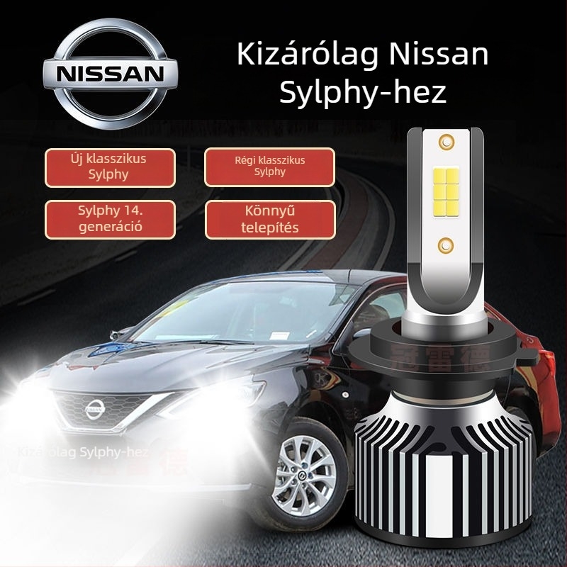 LED fényszóróizzó Nissan Sylphyhez – magas és alacsony fény, 70–80W, 5000 lm, LED fényforrás