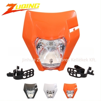 HL197 off-road motorkerékpár első fényszóró, 12V, 32W, 4000 lm, Grimace árnyékoló, PP ház + PC lencse