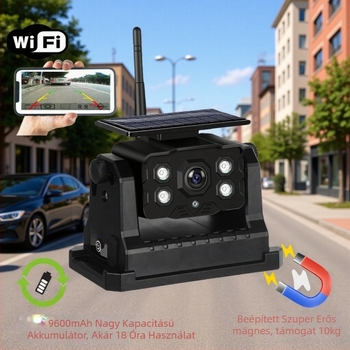 Járműre szerelhető teherautó kamera elő- és hátsó látómezővel, 12–24V, 1024×600 felbontás, AHD, 135° látószög, ABS ház