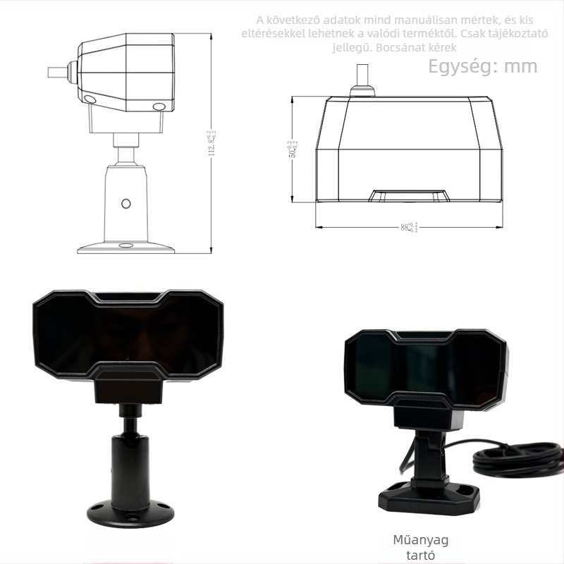 RW-CAM-DSM Járműre szerelt sofőrszemu megfigyelő kamera AHD 1080p, 12V, 180° állítható látószög, iskolabuszok, teherautók és autók számára