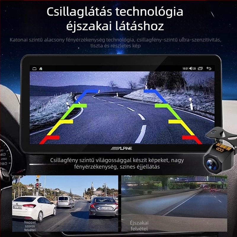 Dash kamera AHD 1080p, 170° látószög, 12V tápegység, ház cinkötvözet, Sony 1080p hátsó kamera