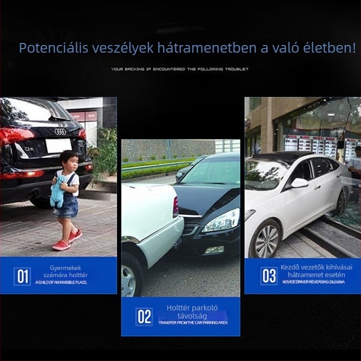 Autó hátsó kamera dinamikus trajektóriával, Track camera modell, 12V, 170°, 680TVL, NTSC