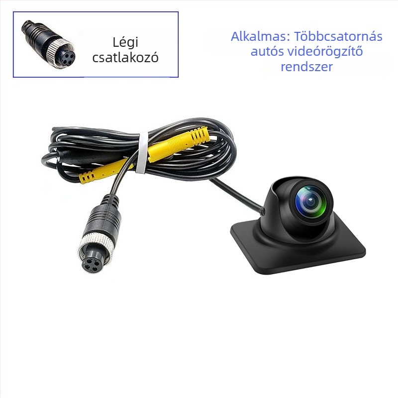 Autó holttér kamera – 190° fisheye széles látószögű optika, AHD 1080P, színes éjszakai kép, vízálló, 90°-os állítható szög
