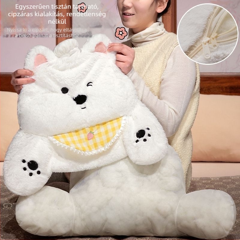Rajzfilmszerű, aranyos West Highland White Terrier deréktámasz párna kanapéhoz és hálószobába