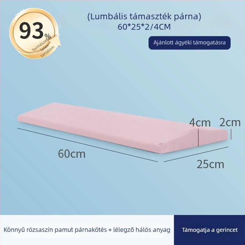 Természetes latexes deréktáji párna terhes nők számára, pamut huzat, egyszínű mintázat, egyszerű és modern stílus