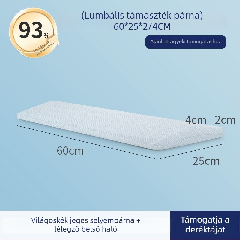Természetes latexes deréktáji párna terhes nők számára, pamut huzat, egyszínű mintázat, egyszerű és modern stílus