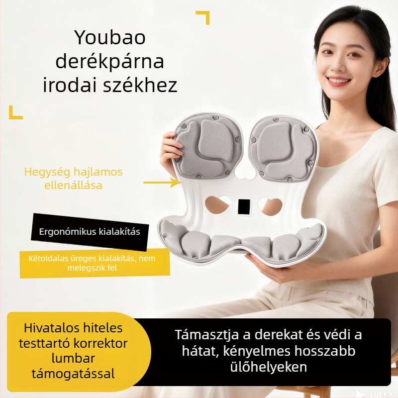Ergonomikus ágyéki támasz – ülőpárna memóriahabból hosszú ülőidőkhöz