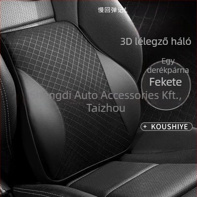 Autós ágyéki párna lélegző hálóval és memória pamut töltettel, négy évszakos használatra