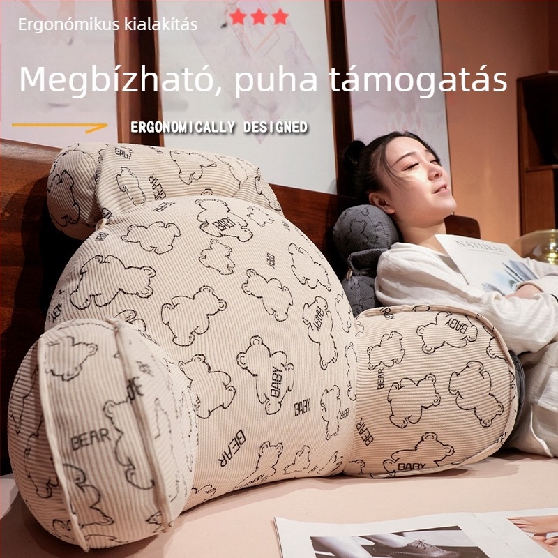 Ágy melletti támasz párna – Corduroy huzat, PP pamut töltés, modern egyszerű stílus, minták: absztrakt, virágos, aranyos állatok