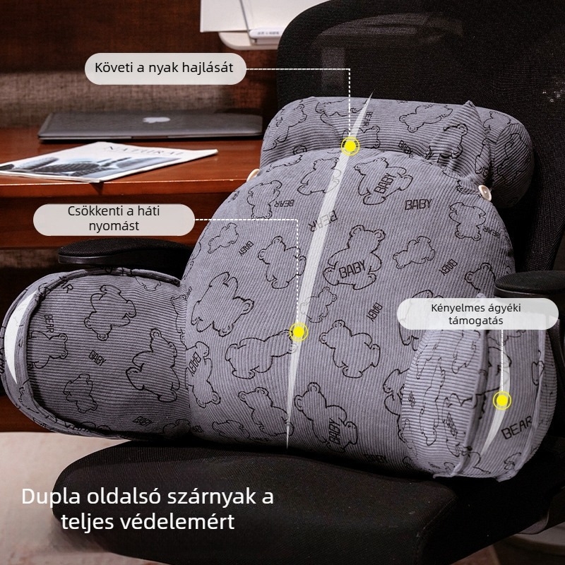 Ágy melletti támasz párna – Corduroy huzat, PP pamut töltés, modern egyszerű stílus, minták: absztrakt, virágos, aranyos állatok