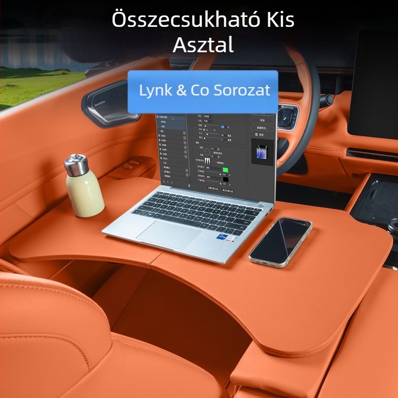 Good steps LK autó hátsó ülésre való kis asztal Lynk & Co 900-hoz — laptop- vagy étkezőasztal, logó nélkül