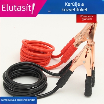 500A-os autóindító kábelkészlet akkumulátorcsipeszekkel, intelligens gyújtócsipeszekkel, gyújtóvezetékek és 100A motorvezetékek