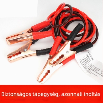 500A-os autóindító kábelkészlet akkumulátorcsipeszekkel, intelligens gyújtócsipeszekkel, gyújtóvezetékek és 100A motorvezetékek