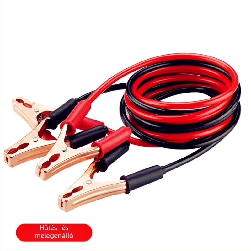 500A-os autóindító kábelkészlet akkumulátorcsipeszekkel, intelligens gyújtócsipeszekkel, gyújtóvezetékek és 100A motorvezetékek