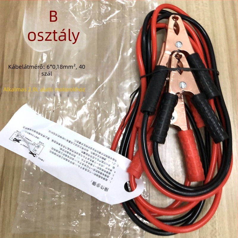 500A-os autóindító kábelkészlet akkumulátorcsipeszekkel, intelligens gyújtócsipeszekkel, gyújtóvezetékek és 100A motorvezetékek