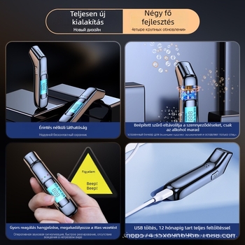 Hordozható alkoholszint-ellenőrző – magas pontosságú légző-alkoholszint mérő a ittas vezetés észleléséhez; Márka: Neutral, Anyag: ABS, Cikkszám: C07, Testreszabás elérhető, Határokon át kizárólagos ellátás