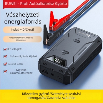 Magas kapacitású autómentő indító energiaellátó, hordozható akkumulátor, többfunkciós power bank, modell ZD02