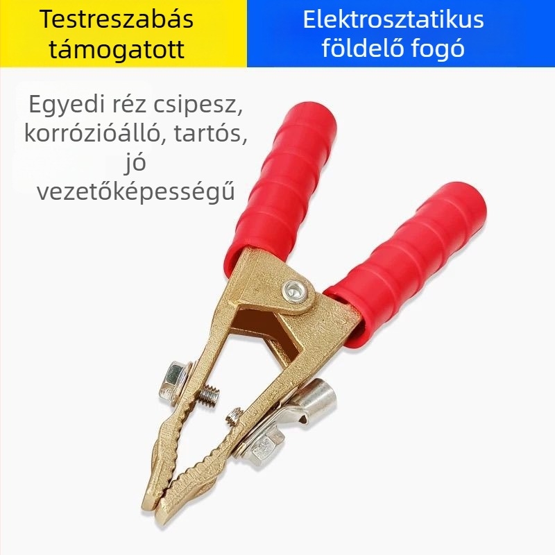 Sárgaréz akkumulátor csipesz, aligátor klipsz autóhoz indításához és földeléshez