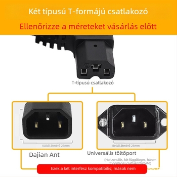 Akkumulátor-kábel elektromos járművekhez kettős női csatlakozóval – hosszabbító vonal, vastagított tiszta réz vezeték