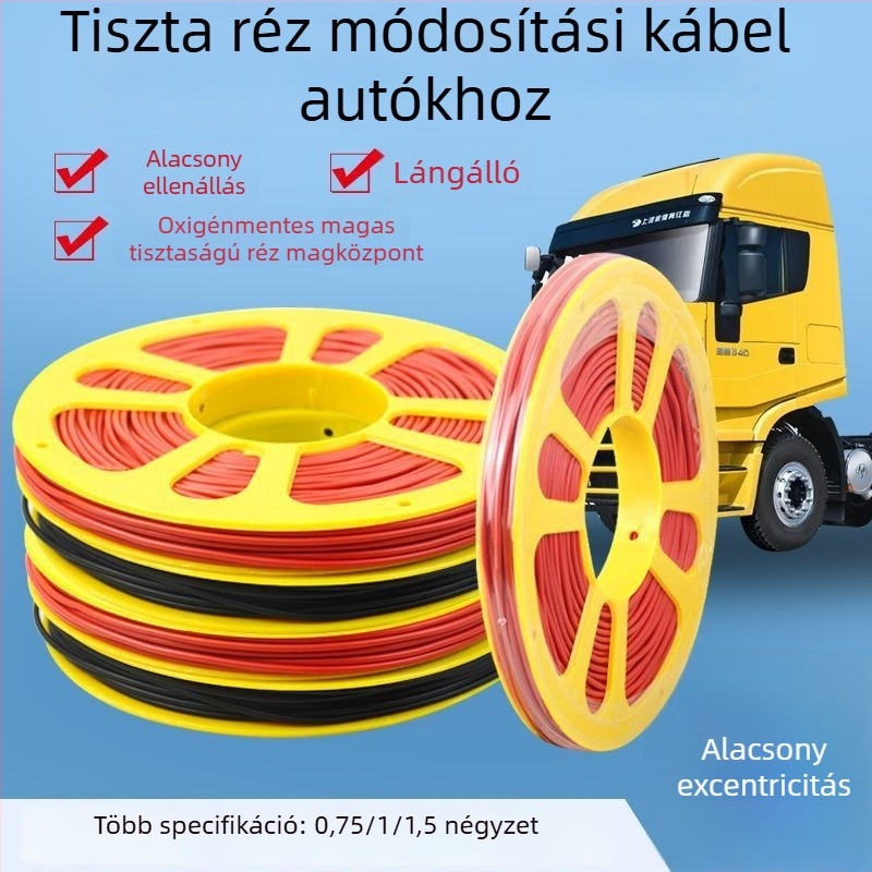 Teherautó oldalsó világításához szolgáló autóvezeték – magas hőmérséklet-állóság, alacsony feszültség, tiszta rézmag, GB szabvány