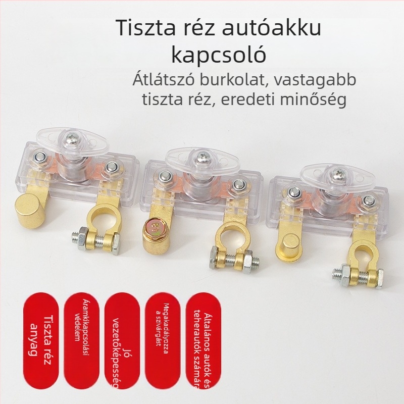 Autó akkumulátor áramkikapcsoló kapcsoló, tiszta réz ötvözetes PC-ház, szivárgás elleni védelem, teherautókhoz