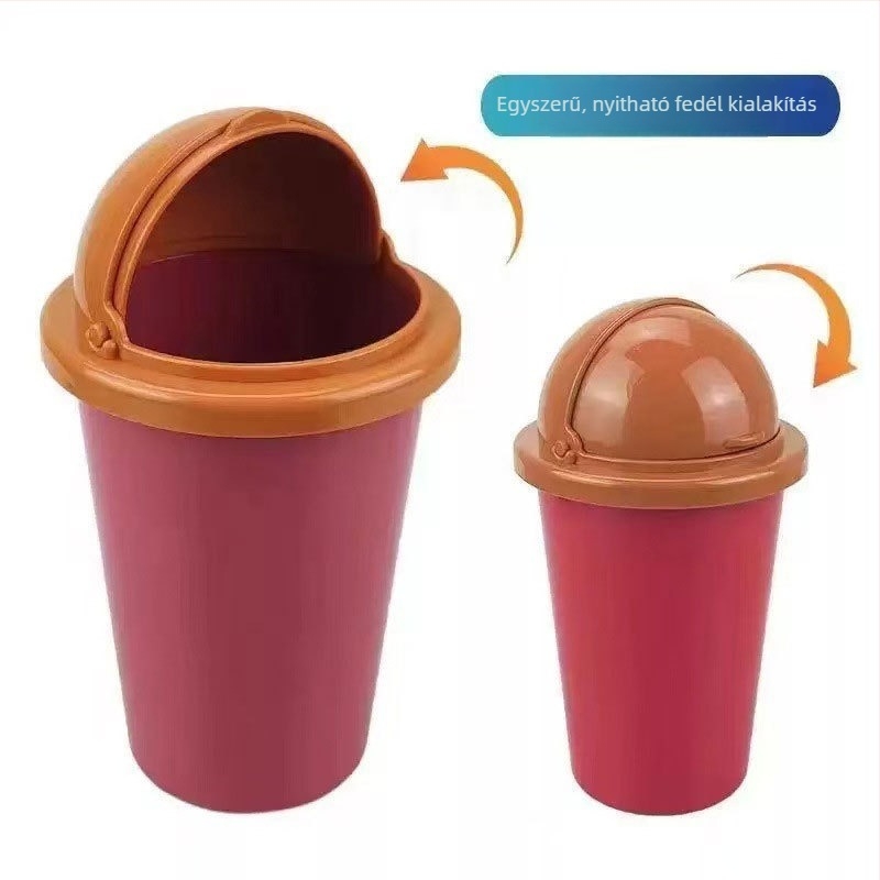 Mini autós szemetes fedéllel, ABS anyagból, modell 23a137; alkalmas az autóba, íróasztalra és nappaliba.