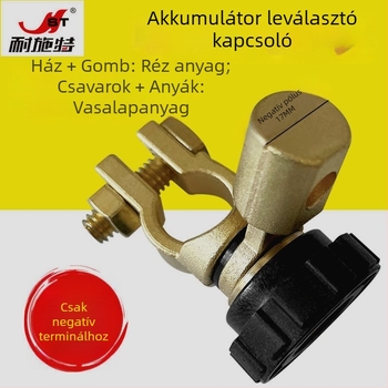 Autó akkumulátor-kikapcsoló terminálklips és csatlakozóval, akkumulátor védelem, szivárgás elleni védelem