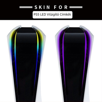 PS5 védőfólia gradient LED világítócsíkkal, PVC 0,1 mm, vízálló, szennyeződés elleni, testreszabható