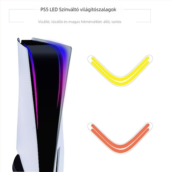 PS5 védőfólia gradient LED világítócsíkkal, PVC 0,1 mm, vízálló, szennyeződés elleni, testreszabható